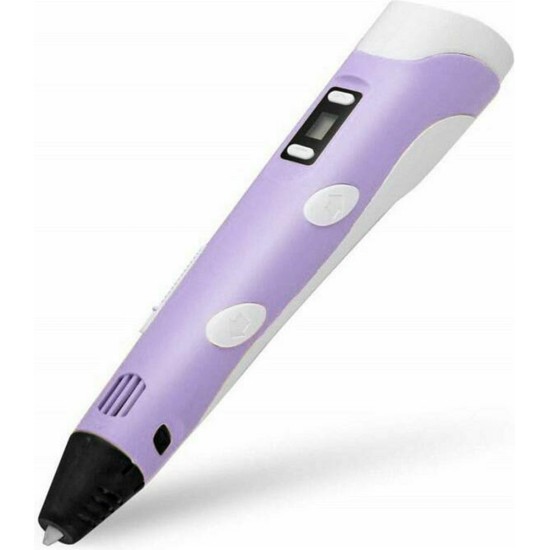 3D Pen με Led Οθόνη για 3+ Ετών (Διάφορα Σχέδια) 1τμχ Μωβ