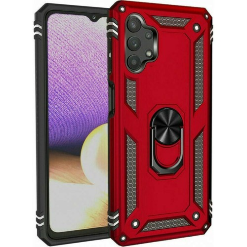 Θήκη Anti Fall for Samsung Galaxy A32 5G/A13 4G LTE back over magnetic holder ring -Κόκκινο Κόκκινο Θήκη πλάτης Σιλικόνη & Σκληρό πλαστικό