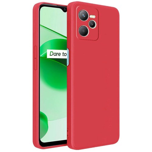 Realme C35 Silky and Soft Touch Finish TPU Silicone Back Cover Case Red (oem)