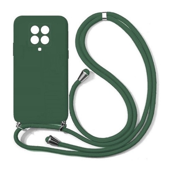 Colored Silicone Cord Case Για Xiaomi Redmi Note 9S / 9 Pro / 9 Pro Max με Κορδόνι Back Cover - Πράσινο