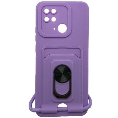 Θήκη Σιλικόνης Back Cover Ring με Λουράκι για Xiaomi Redmi 10C Purple ! ΟΕΜ