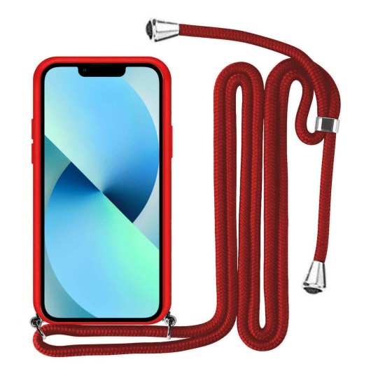 Samsung Galaxy S22 Ultra 5G - Σιλικόνη Liquid Κόκκινο με κορδόνι (OEM)