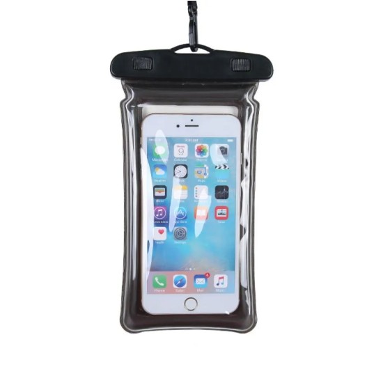 Waterproof Phone Pouch Bag Floating Airbag Case for Phone - Diving, Swimming, Beach & Water Sports - Black