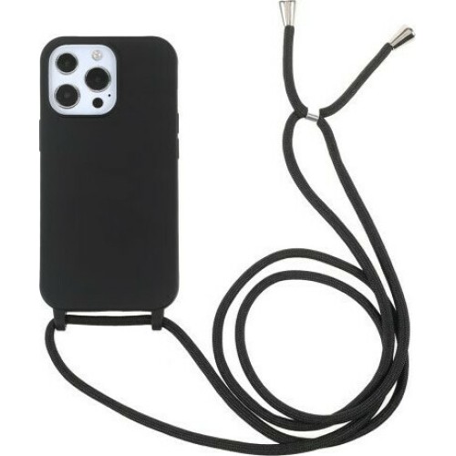 Θήκη Σιλικόνης TPU με Κορδόνι Λαιμού για iPhone 14 Pro Max 6.7 inch - Μαύρο Θήκη Σιλικόνης TPU με Κορδόνι Λαιμού για iPhone 14 Pro Max 6.7 inch - Μαύρο
