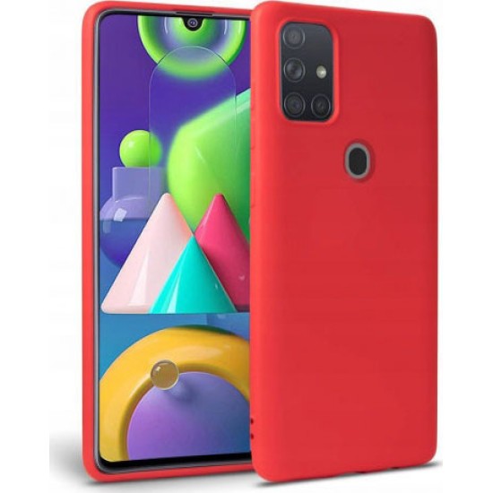 Oem Θήκη Σιλικόνης Matt Για Samsung Galaxy A21s Κόκκινο