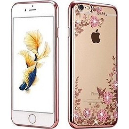 OEM Diamond Garden Back Cover Σιλικόνης Ροζ (iPhone 6/6s Plus)