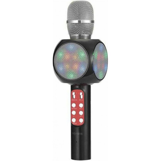 WSTER Ασύρματο Μικρόφωνο Karaoke WS-1816 σε Μαύρο Χρώμα