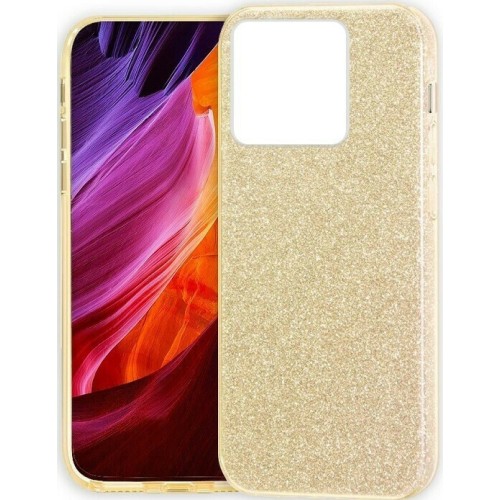 Xiaomi Redmi 10C TPU Silicone Back Cover Case Glitter Gold with Strass (oem)