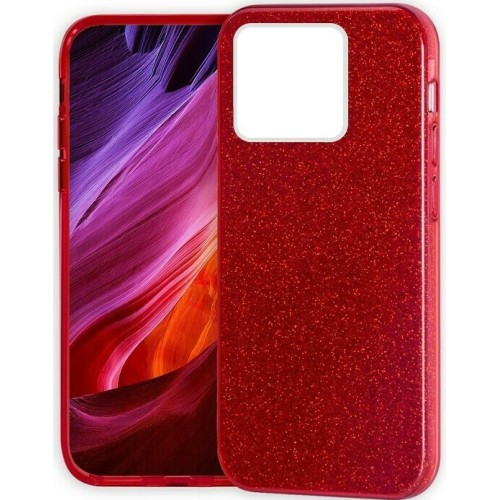 Xiaomi Redmi 12C TPU Silicone Back Cover Case Glitter Red with Strass (oem) Xiaomi Redmi 12C TPU Silicone Back Cover Case Glitter Red with Strass (oem)