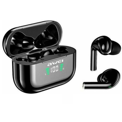 Awei T29P In-ear Bluetooth Handsfree Ακουστικά με Αντοχή στον Ιδρώτα και Θήκη Φόρτισης Μαύρα