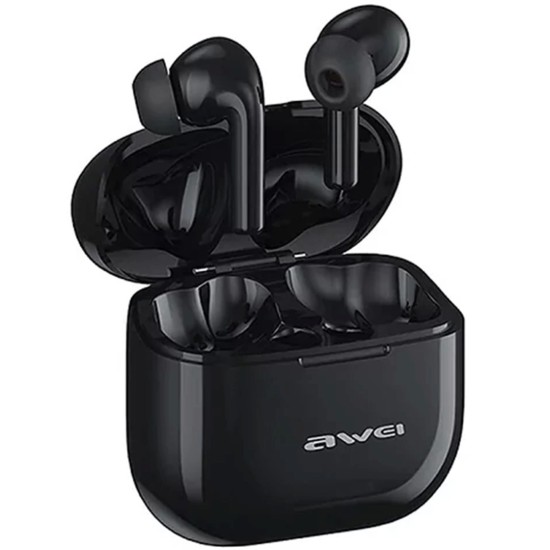 Awei T1 Pro In-ear Bluetooth Handsfree Ακουστικά με Αντοχή στον Ιδρώτα και Θήκη Φόρτισης Μαύρα