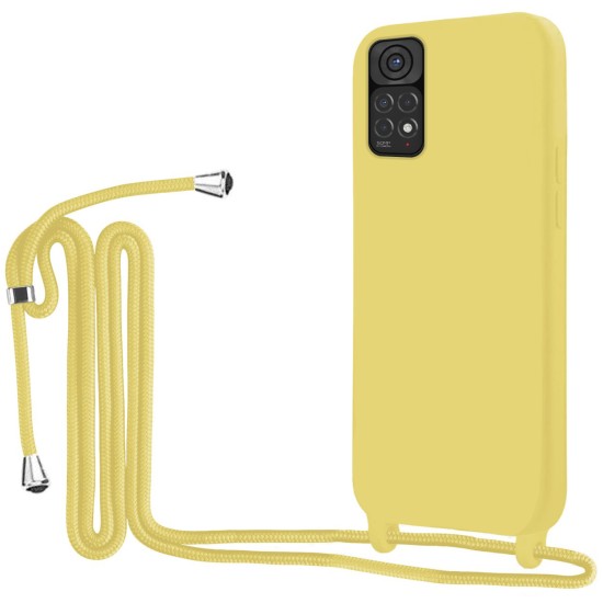 BACK COVER ΣΙΛΙΚΟΝΗΣ ΜΕ ΛΟΥΡΑΚΙ ΚΙΤΡΙΝΟ (REDMI NOTE11 PRO)