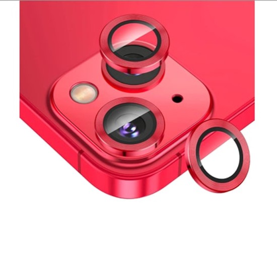 Προστασία Κάμερας Κινητών 3-σε-1 Tempered Glass for iPhone 14 / 14 Plus Red