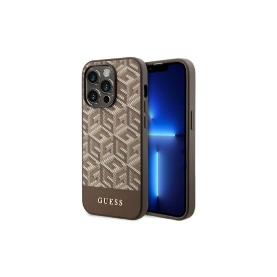Guess GUHMP14XHGCFSEW iPhone 14 Pro Max 6.7" brown hard case GCube Stripes MagSafe Guess GUHMP14XHGCFSEW iPhone 14 Pro Max 6.7" brown hard case GCube Stripes MagSafe
