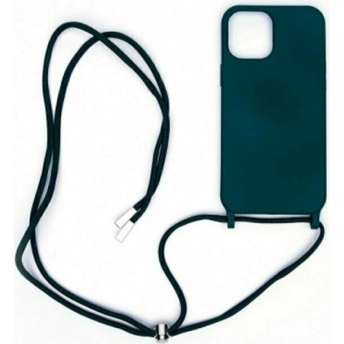 Back Cover Σιλικόνης με Λουράκι Πράσινο (iPhone 12 / 12 Pro)
