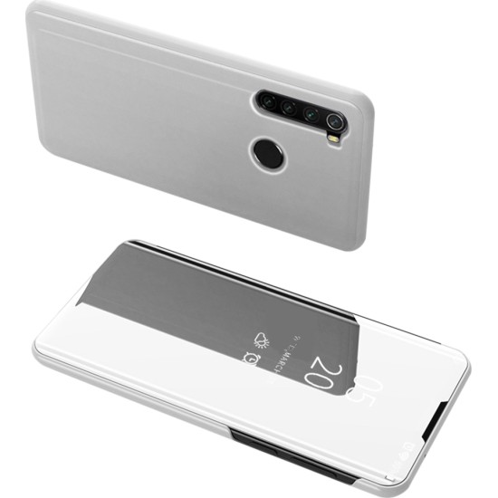 Clear View Book Ασημί (Xiaomi Redmi Note 8)