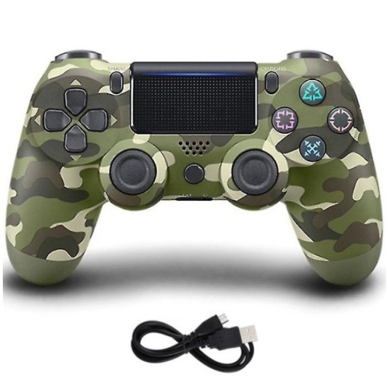 Double Motor Vibration 4 Ασύρματο Gamepad για PS4 Camo Green Double Motor Vibration 4 Ασύρματο Gamepad για PS4 Camo Green