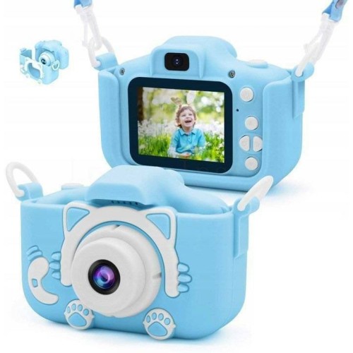Q1 Kitty Kids Compact Φωτογραφική Μηχανή 12MP με Οθόνη 2" και Ανάλυση Video 4608 x 3456 pixels Μπλε Q1 Kitty Kids Compact Φωτογραφική Μηχανή 12MP με Οθόνη 2" και Ανάλυση Video 4608 x 3456 pixels Μπλε