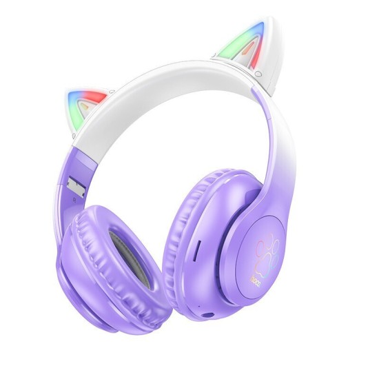 Hoco Wireless Ακουστικά Stereo Hoco W42 Cat Ears 400mAh Micro SD και AUX Purple Grape 39624 6931474795854 Hoco Wireless Ακουστικά Stereo Hoco W42 Cat Ears 400mAh Micro SD και AUX Purple Grape 39624 6931474795854