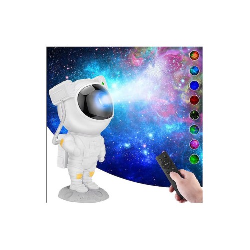 Led Παιδικό Φωτιστικό Projector Αστροναύτης με Προβολή Αστεριών με Εναλλαγές Χρωματισμών Λευκό 9999-0000-44WWW199