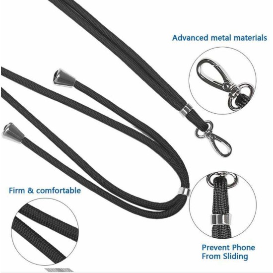 Universal Lanyard Λουράκι Λαιμού για Κινητά Μαύρο