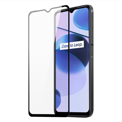 10D Full Face Tempered Glass Μαύρο (Realme C35)