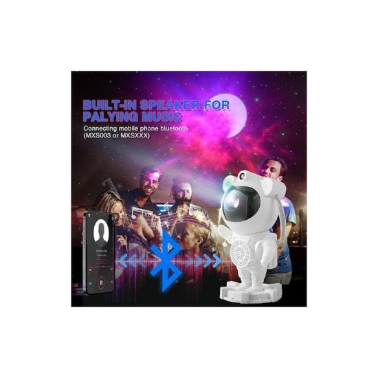 Factory Led Παιδικό Φωτιστικό Projector με Προβολή Αστεριών Λευκό MD091