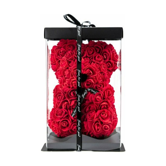 Flowers Αρκουδάκι από Τεχνητά Τριαντάφυλλα Κόκκινο 25cm Σε Κουτί Flowers Αρκουδάκι από Τεχνητά Τριαντάφυλλα Κόκκινο 25cm Σε Κουτί
