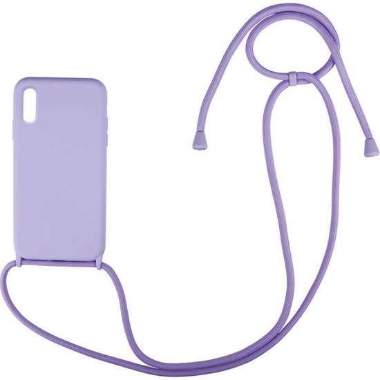 Back Cover Σιλικόνης με Λουράκι Λιλά (Redmi 9A / 9AT)