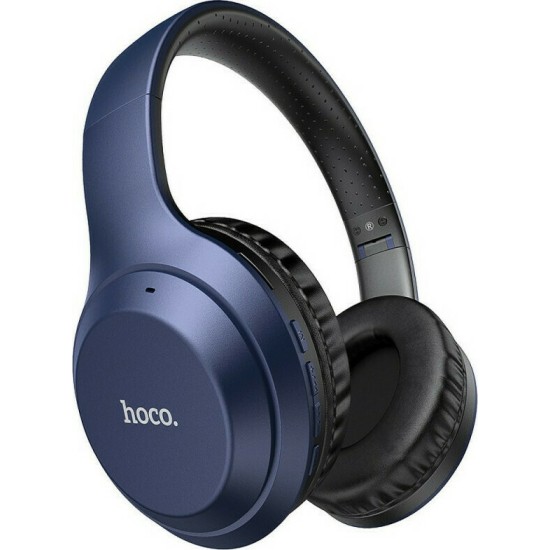 Hoco W30 Fun Move Ασύρματα/Ενσύρματα Over Ear Ακουστικά με 8 ώρες Λειτουργίας Μπλε