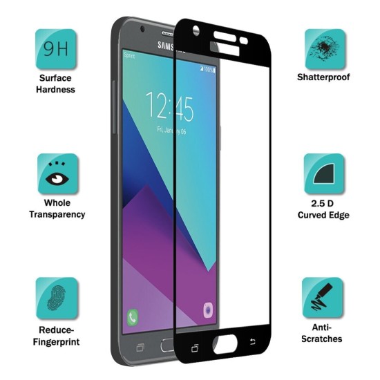 5D Tempered Glass Μαύρο (Galaxy J7 2017)