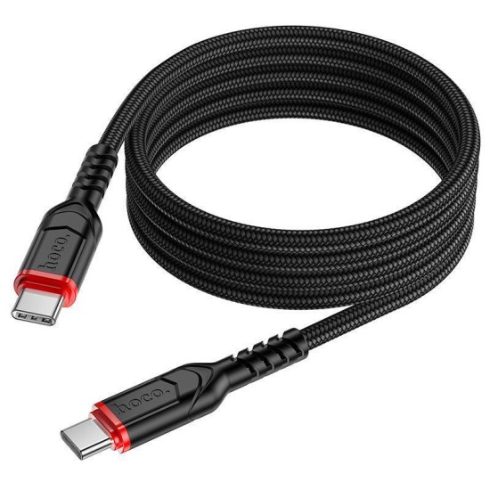 Hoco X59 Victory Braided USB 2.0 Cable USB-C male - USB-C male 60W Μαύρο 1m