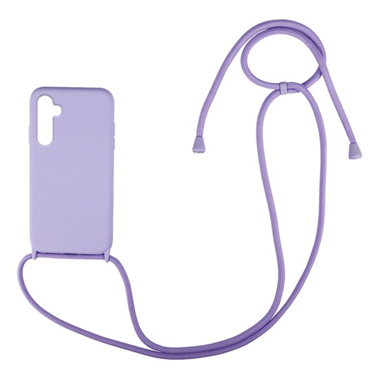Back Cover Σιλικόνης με Λουράκι Λιλά (Galaxy A55) Back Cover Σιλικόνης με Λουράκι Λιλά (Galaxy A55)
