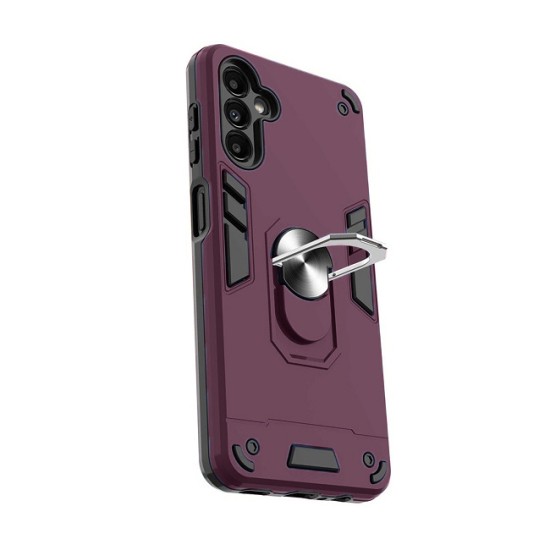 Θήκη Hybrid Shockproof Armor Case Stand Metal Ring για Samsung Galaxy A55 - Μπορντό Θήκη Hybrid Shockproof Armor Case Stand Metal Ring για Samsung Galaxy A55 - Μπορντό