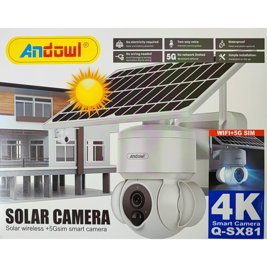 Andowl IP Κάμερα Παρακολούθησης Wi-Fi 4K Αδιάβροχη με Μικρόφωνο Q-SX81 Andowl IP Κάμερα Παρακολούθησης Wi-Fi 4K Αδιάβροχη με Μικρόφωνο Q-SX81