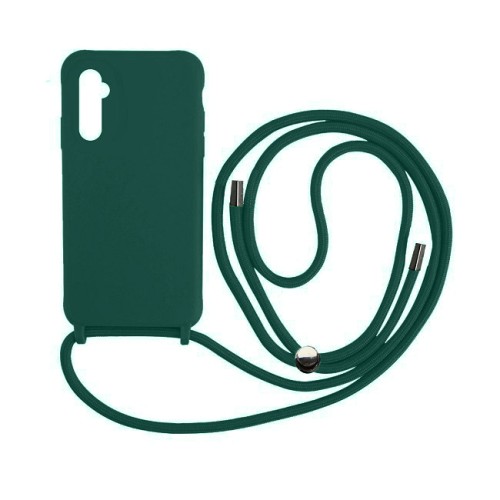 Back Cover Σιλικόνης με Λουράκι Πράσινο Σκούρο (Galaxy A35)