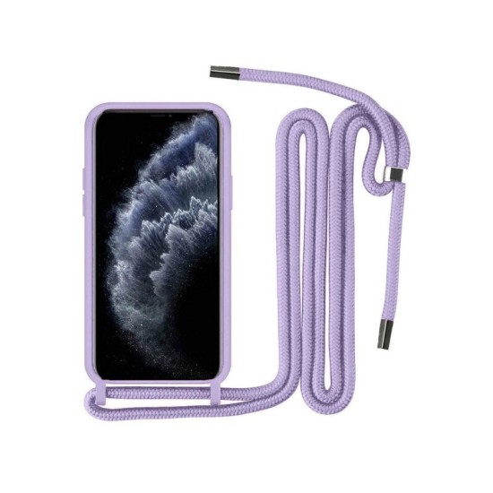 Back Cover Σιλικόνης με Λουράκι Μωβ (Samsung Galaxy A35 5G)