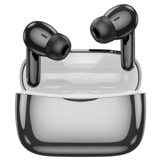 Hoco EQ16 Shine In-ear Bluetooth Handsfree Ακουστικά με Θήκη Φόρτισης Black Glaze