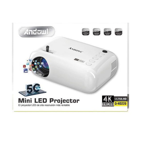 Andowl Q-HD220 Προτζέκτορας Mini Led 4K Ultra HD Λευκό 52589842 Andowl Q-HD220 Προτζέκτορας Mini Led 4K Ultra HD Λευκό 52589842