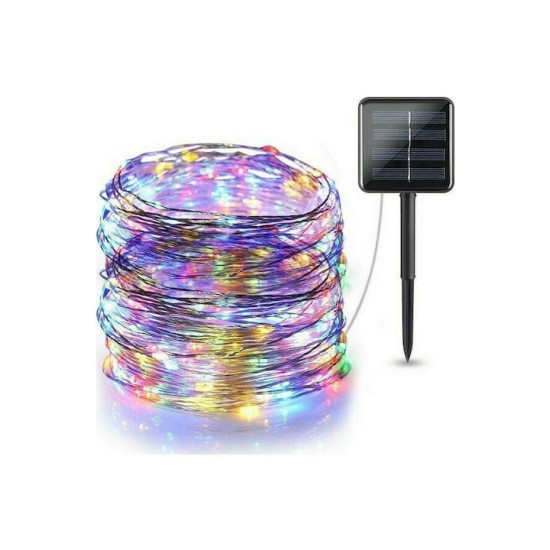 200 Λαμπάκια LED 20μ Πολύχρωμα Ηλιακά σε Σειρά 22291