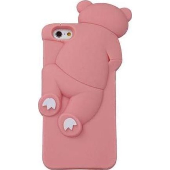 OEM Back Cover Σιλικόνης 3D Mr Bear Ροζ (Galaxy S7)