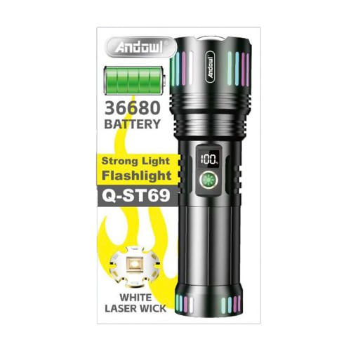 Andowl Επαναφορτιζόμενος Φακός LED Μαύρο Q-ST69 55014574
