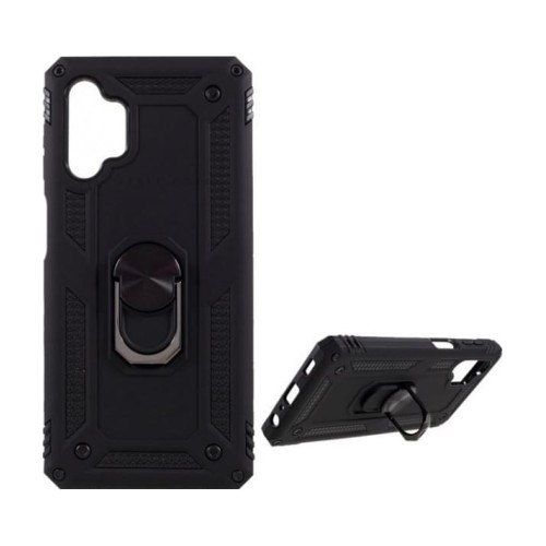Samsung Galaxy A13 4G Hybrid Shockproof Armor Case 360 Degree Metal Rotating Ring Car Mount Holder Black (oem)