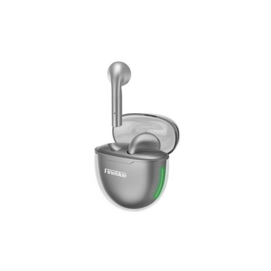 Fineblue F22 Pro Earbud Bluetooth Handsfree Ακουστικά με Θήκη Φόρτισης Γκρι