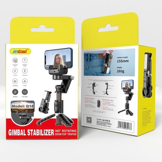 Επαγγελματικός σταθεροποιητής smartphone 3 αξόνων Gimbal Andowl Q18