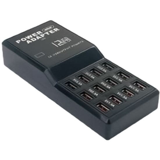 Andowl Βάση Φόρτισης με 12 Θύρες USB-A 60W σε Μαύρο χρώμα (Q-CD630) 50720799