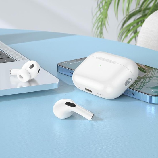 Hoco EW47 Earbud Bluetooth Handsfree Ακουστικά με Θήκη Φόρτισης Λευκά