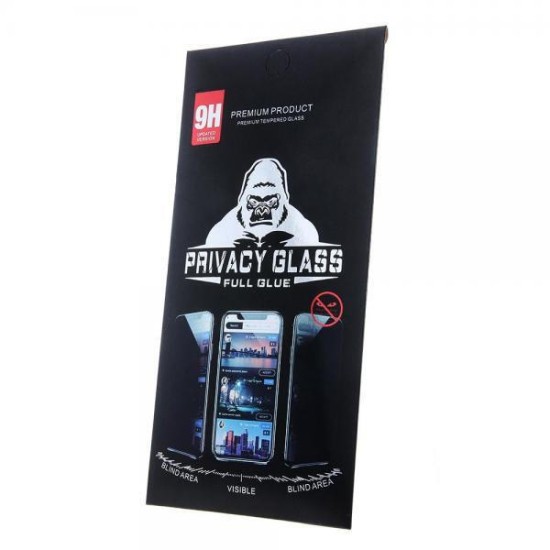 Full Glue Privacy Tempered Glass 3D for Xiaomi Poco X3 / X3 NFC / X3 Pro black frame