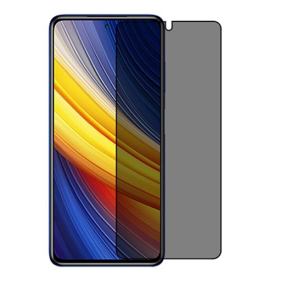 Full Glue Privacy Tempered Glass 3D for Xiaomi Poco X3 / X3 NFC / X3 Pro black frame