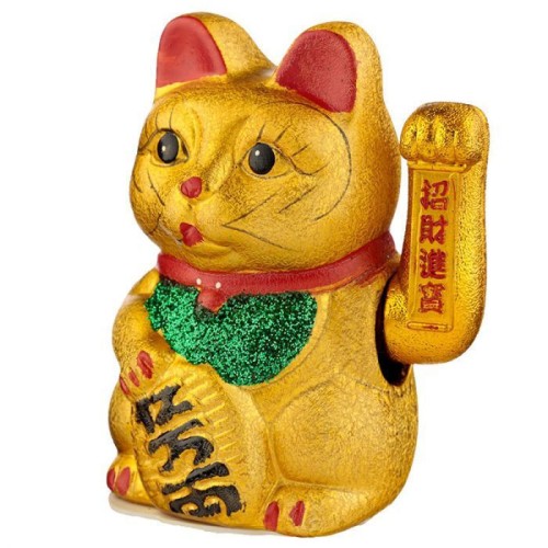 Διακοσμητική Γάτα από Κεραμικό Υλικό Maneki Neko Χρυσή 20cm